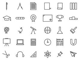 education, school and college icons.  vector graphic line.  simple and minimalist