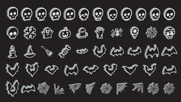 3d simple icon or silhouettes of halloween ghost on black background. Vector illustration editable.