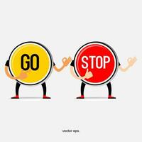 go and stop sign vector illustration