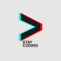 stay coding logo design vector