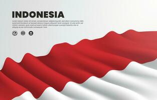 Wavy indonesian flag for design ornament vector illustration