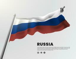 Russian flag waving view from below for design ornament vector illustration