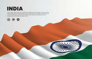 Wavy indian flag for design ornament vector illustration