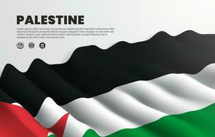 Wavy palestine flag for design ornament vector illustration