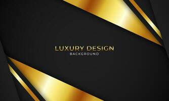 modern luxury dark overlapping background with golden lines triangle premium decoration design vector
