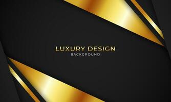 modern luxury dark overlapping background with golden lines triangle premium decoration design vector