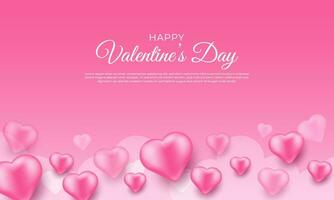 Happy valentine's day modern poster template with heart love design on a background vector
