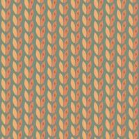 Natural hand drawn seamless pattern. Drawing with abstract orange leaves on khaki. vector