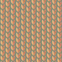 Natural hand drawn seamless pattern. Drawing with abstract orange leaves on khaki. vector