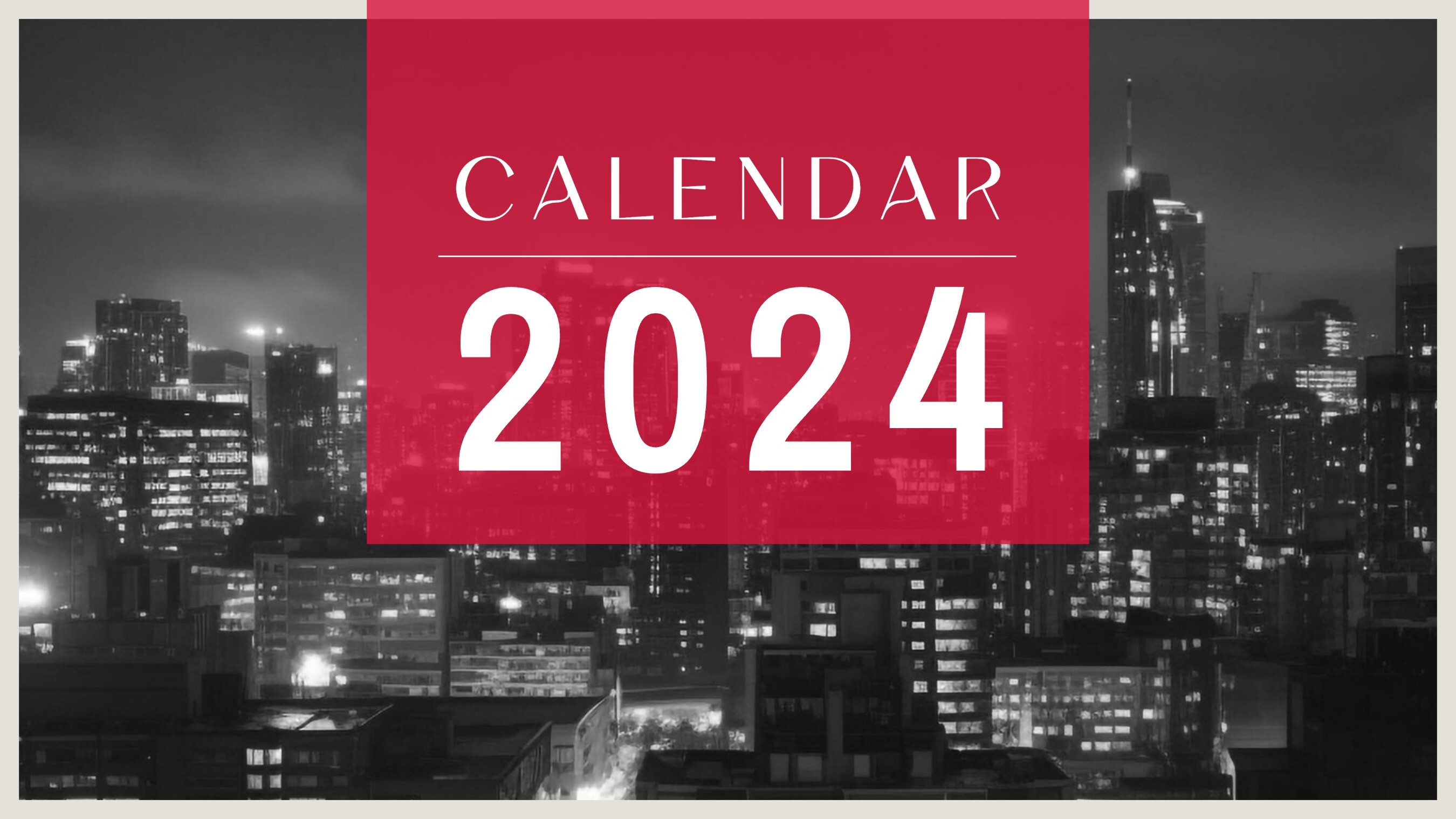 Cityscape 2024 Calendar template