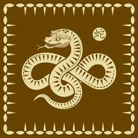 Happy Chinese new year 2025 Zodiac sign, year of the Snake vector