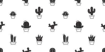 cactus seamless pattern vector Desert botanica flower garden plant scarf isolated repeat wallpaper tile background cartoon illustration doodle design