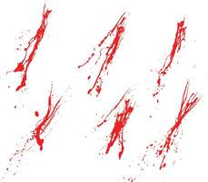 Red horror blood splatter blot background set vector