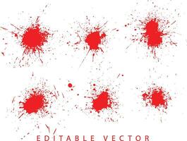 Horror red blood splatter vector set