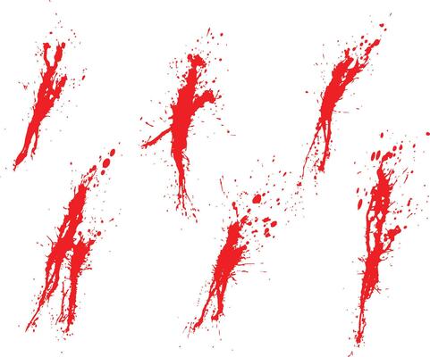 Bloody splatter red blood paint isolated background