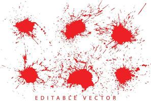 Bleeding red spatter vector set