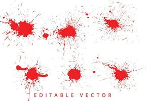 Blood splatter red paint background collection vector