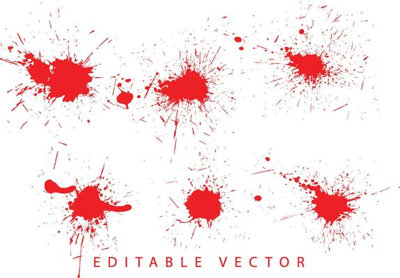 Blood splatter red paint background collection