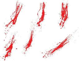 Handmade red blood ink splatter set vector