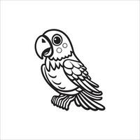 Hand drawn bird outline illustration for coloring page vector
