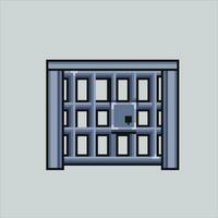 Pixel art illustration Jail. Pixelated Prison. Prison jail pixelated for the pixel art game and icon for website and video game. old school retro. vector