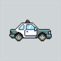 Pixel art illustration Police Car. Pixelated Cop Car. Police Cop Car Vehicle pixelated for the pixel art game and icon for website and video game. old school retro. vector