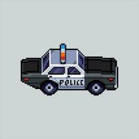 Pixel art illustration Police Car. Pixelated Cop Car. Police Cop Car Vehicle pixelated for the pixel art game and icon for website and video game. old school retro. vector