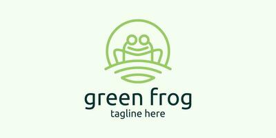 logo design combination of circle and frog shapes. vector
