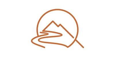 minimalist mountain logo design, line design, simple logo. vector