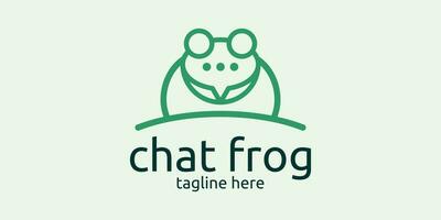 logo design combination of frog shape with speech bubble, chat, talk. vector