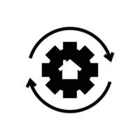 Process icon. black fill icon vector