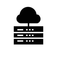 Cloud Storage icon. black fill icon vector