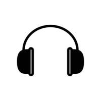 Headphones icon. black fill icon vector