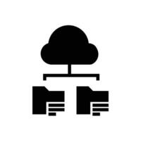 Cloud Storage icon. black fill icon vector