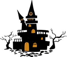 Haunted house on white background vector