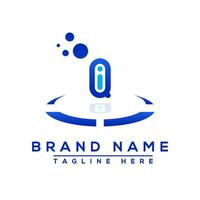 Letter IQ blue Professional logo for all kinds of business vector