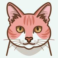 Pink color cat vector illustration featuring a charming feline with soft and pastel pink hues, set against a clean and simple background