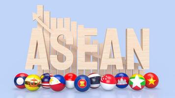 el asean o asociación de Sureste asiático naciones para negocio concepto 3d representación. foto