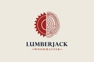 Lumberjack design element vector icon with creative unique concept