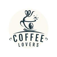 Coffee lovers design element vector icon with creative unique concept idea