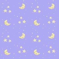 Seamless pattern moon and stars vector