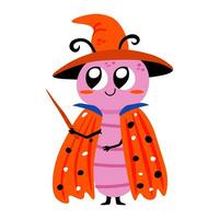 Cute character insect wizard vector