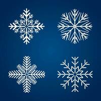 Set of 4 Snowflake symbol, icon, logo for design Christmas vector, illustration element collection vector