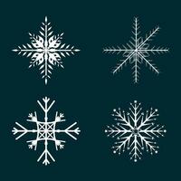 Different of 4 Flat snow icons, silhouette. Nice element for Christmas banner, cards. New year ornament concept vector