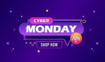 Cyber monday sale banner template for business promotion vector