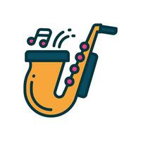 saxophone icon. vector filled color icon for your website, mobile, presentation, and logo design.