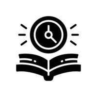 book time icon. vector glyph icon for your website, mobile, presentation, and logo design.