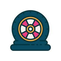 flat tire icon. vector filled color icon for your website, mobile, presentation, and logo design.