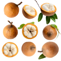 AI generated Santol fruit sliced isolated on transparent background png