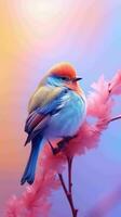 ai generado pastel hermosa y encantador pájaro foto